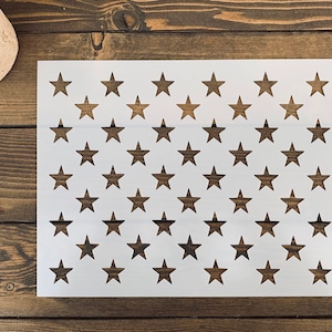 50 Star Stencil for Painting – American Flag Stars Stencil, Reusable Stars Stencil Template, Star Pattern for Wood, Fabric & DIY Crafts