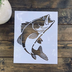 Reusable Bass Fish Stencil, Lake Decor, Father's Day Gift