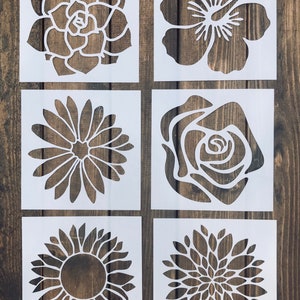 Reusable Flower Stencil Bundle, Sunflower Stencil, Rose Stencil, Dahlia Mum  Stencil, Flower Stencils , Gift for Crafter 