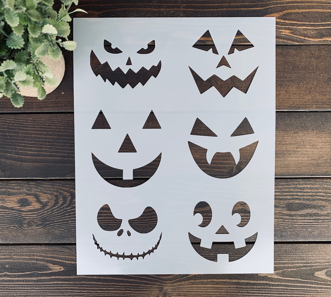 Stencil, Reusable Jack O Lantern Stencil Sheet, Pumpkin Stencil ...