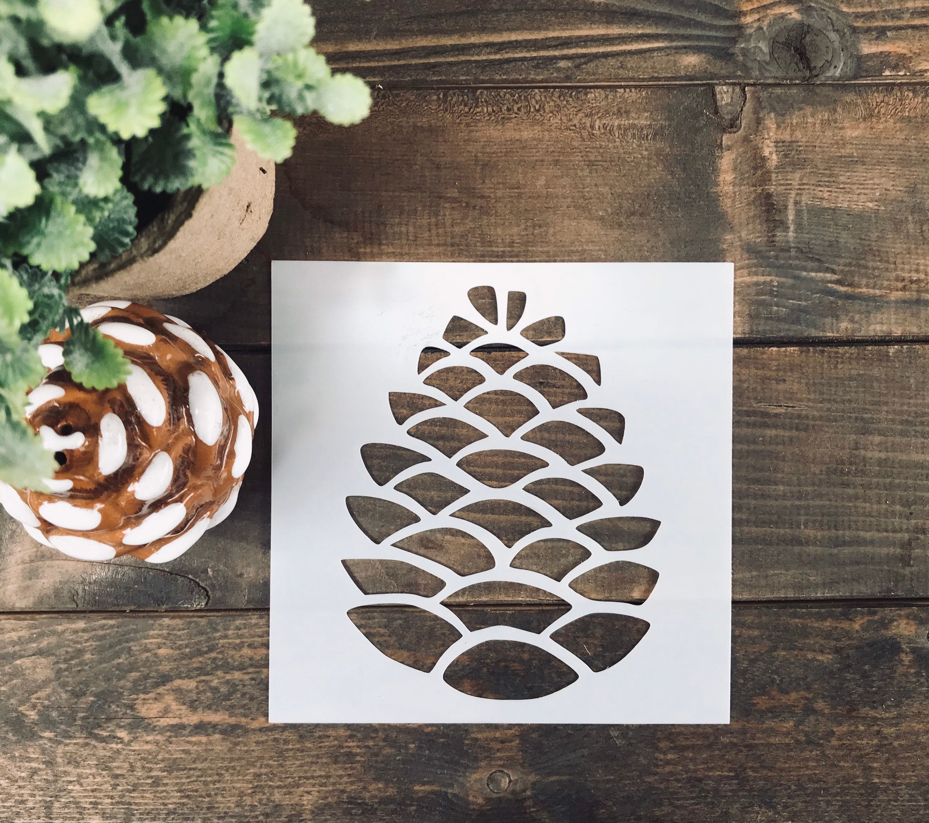 Stencil Reusable Pine Cone Stencil Pine Tree Stencil Etsy