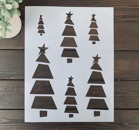 Stencil, Skinny Tree Stencil Sheet, FunkyTree Stencil, Christmas Tree  Stencils, Evergreen Tree Stencil, Farm Fresh Trees Stencil