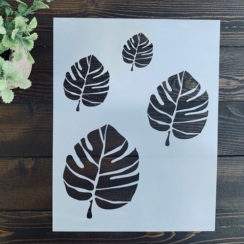 Palm Leaf Stencil Etsy