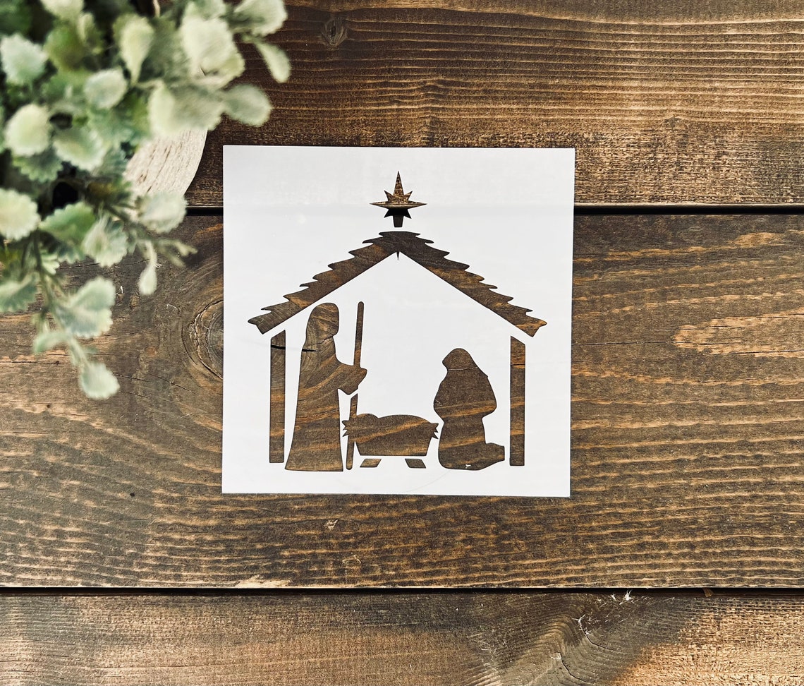 Stencil Reusable Nativity Scene Stencil Christmas Stencil Etsy Stencil Reusable Nativity Scene Stencil Christmas Stencil Etsy