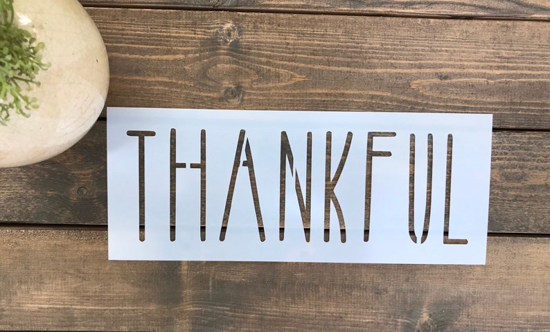 Skinny Font Stencils,Gift For Crafter Stencil For Painting Stencil Fall Stencils Stencil For Wood Thankful Word Stencil