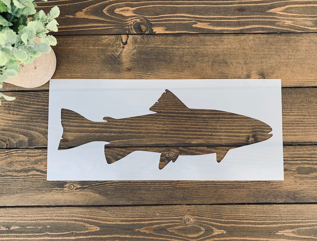 Reusable Trout Fish Stencil, Reusable Fish Stencil, Fishing Stencil