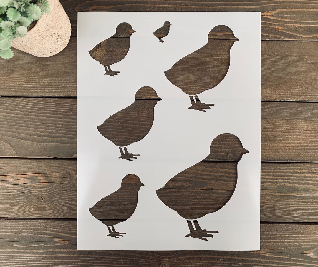Stencil, Reusable Chick Stencil Sheet, Chicken Stencil, Spring Stencil ...