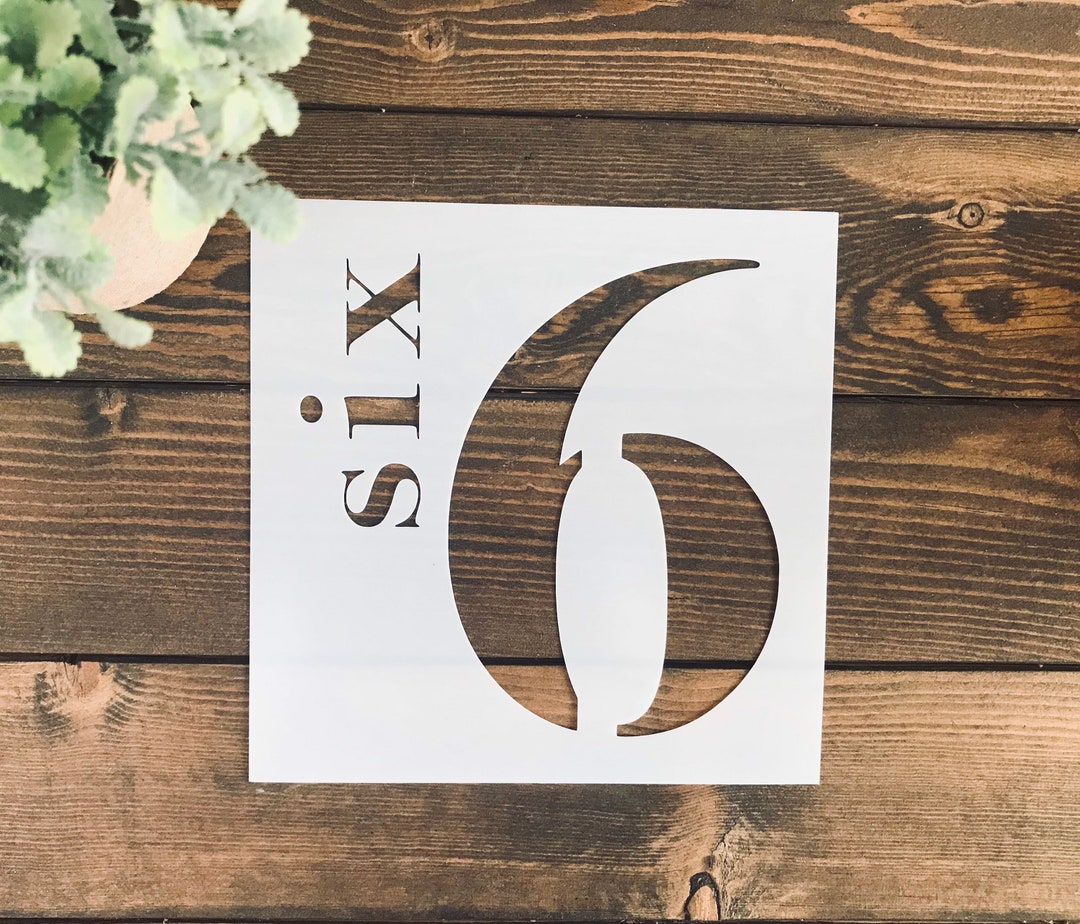 Stencil, Reusable Number Six Stencil, Number 6 Stencil, Birthday Number