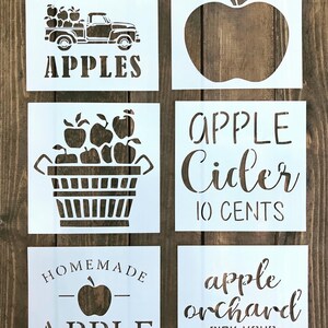 Reusable Apple Stencil Bundle, Apple Orchard Stencil, Apple Basket Stencil, Apple Farm Stencil, Apple Themed Stencils, Kids Crafts