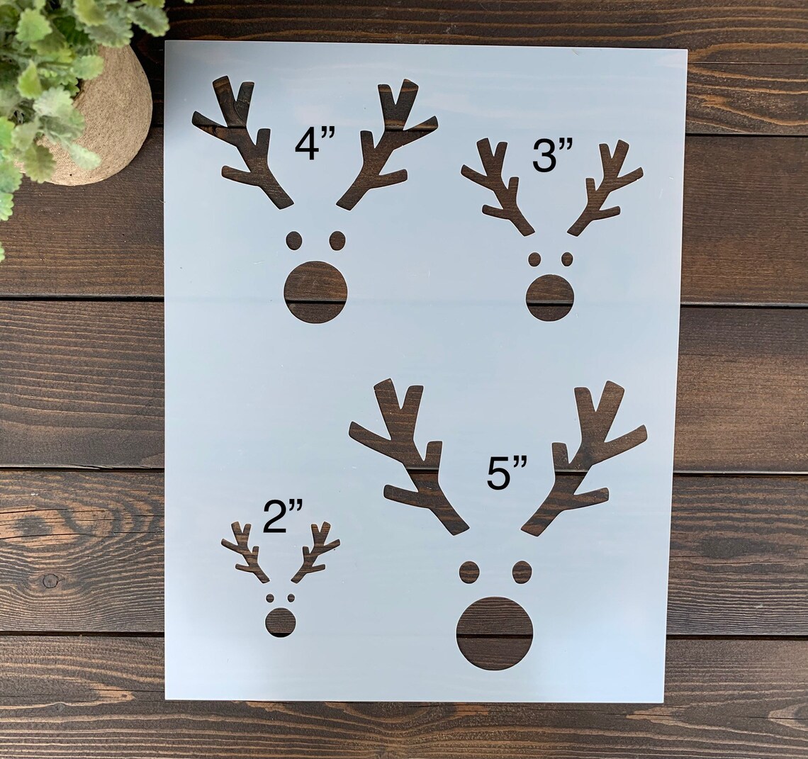 Stencil Reusable Reindeer Stencil Reindeer Face Stencil Etsy UK