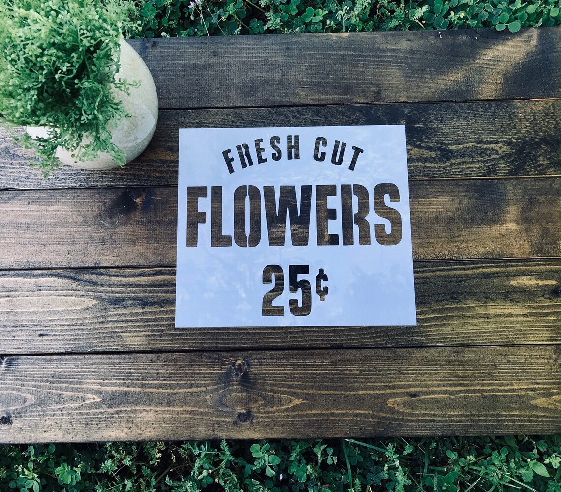 Reusable Fresh Flowers Stencil not A Sign | Etsy