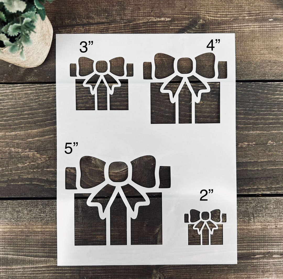 Stencil, Reusable Gift Box Stencil Sheet, Christmas Present Stencil ...
