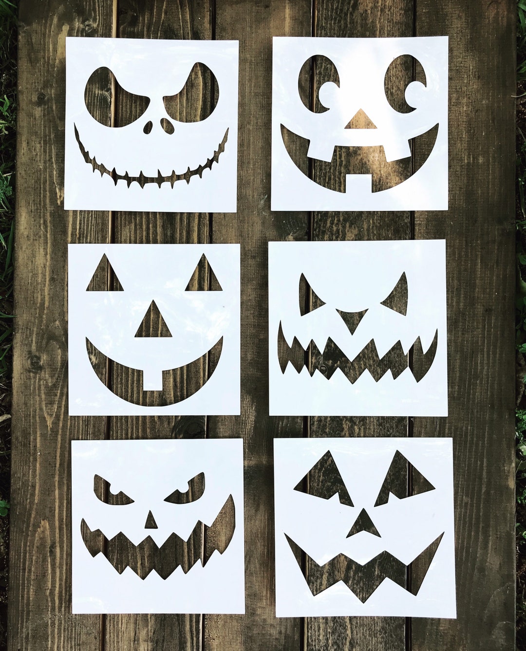 Jack O Lantern Face Stencils, Reusable Pumpkin Stencil Bundle - Etsy