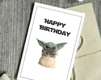 Yoda Birthday Card Etsy
