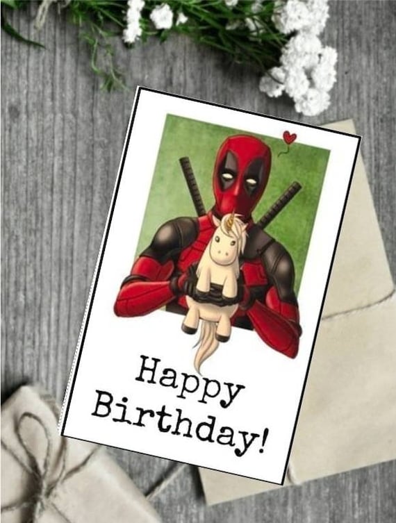 carpeta artería Lleno Deadpool Birthday Card - Etsy