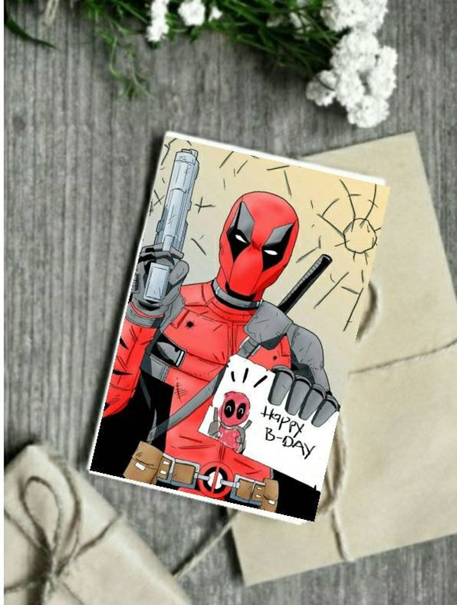Deadpool Birthday Card | Etsy