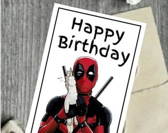 Deadpool Birthday Card - Etsy