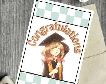 Graduation Anime Card Etsy Graduation Anime Card Etsy