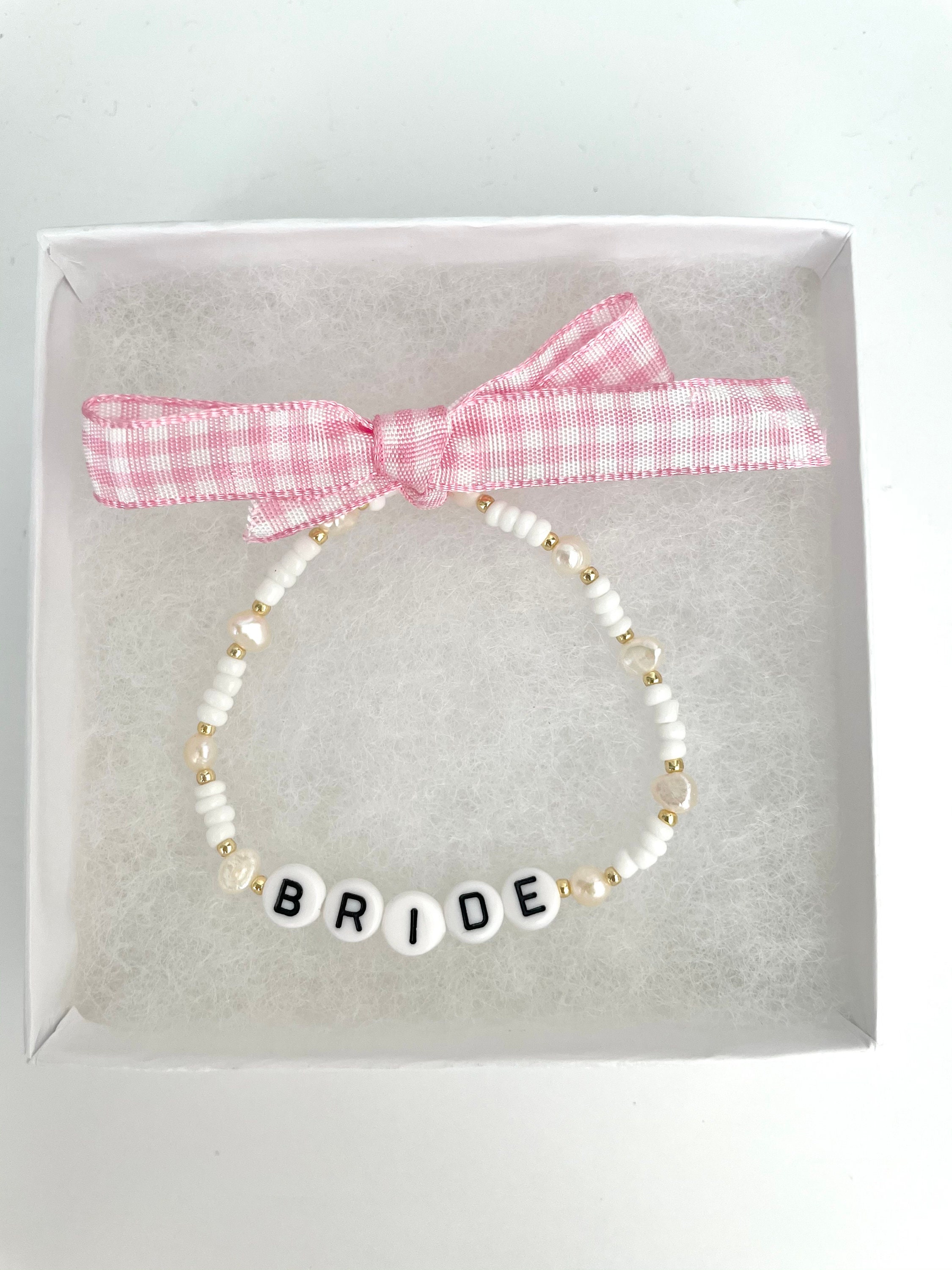 Bride bracelet Custom bride beaded bracelet Bridal Etsy