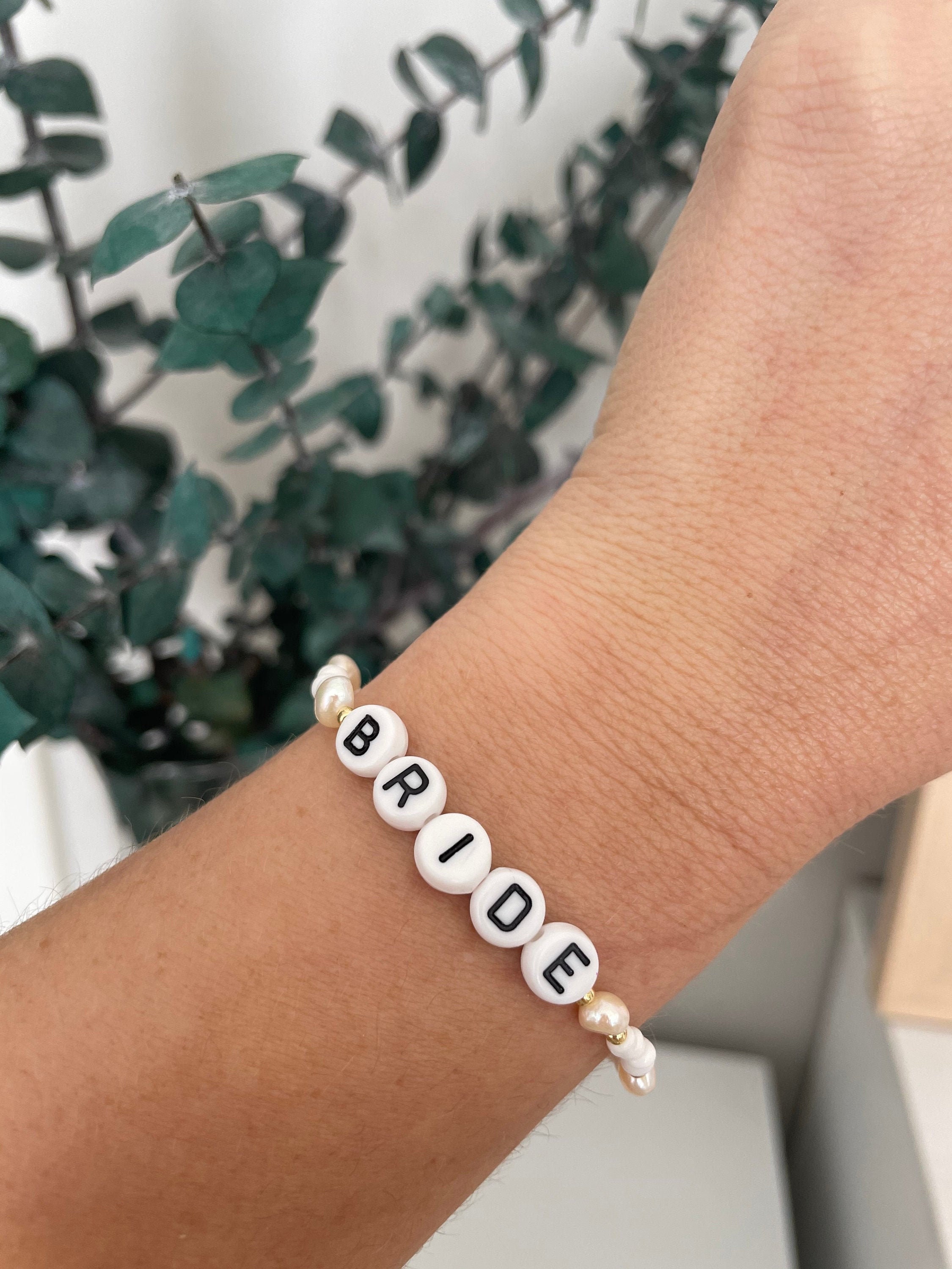 Bride bracelet Custom bride beaded bracelet Bridal | Etsy