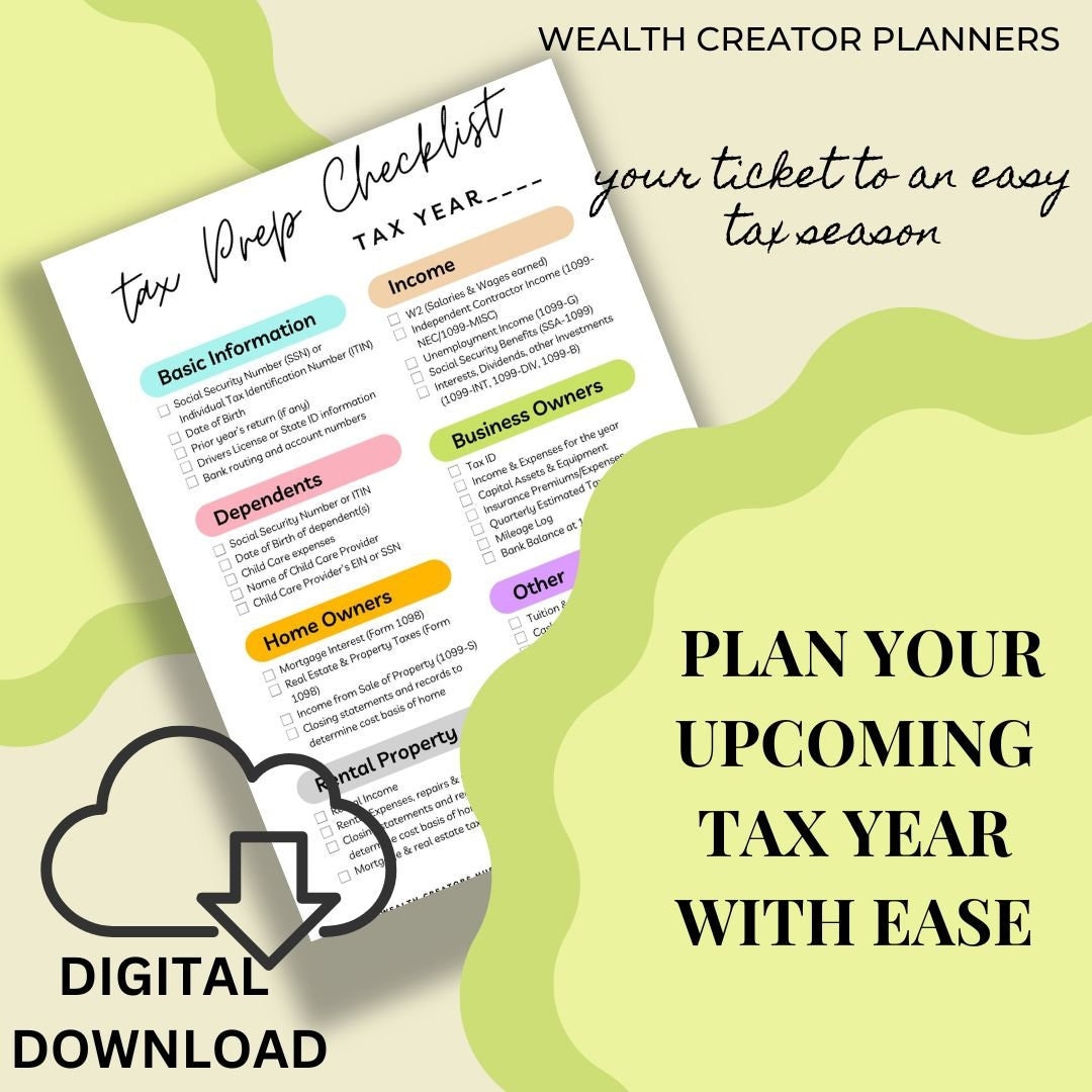 Tax Prep Checklist Tracker Documents You Need to File Your Tax Return