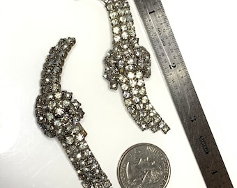 Vintage Silver Tone and Rhinestone Stamped MUSI Pave Shoe  display picture 2