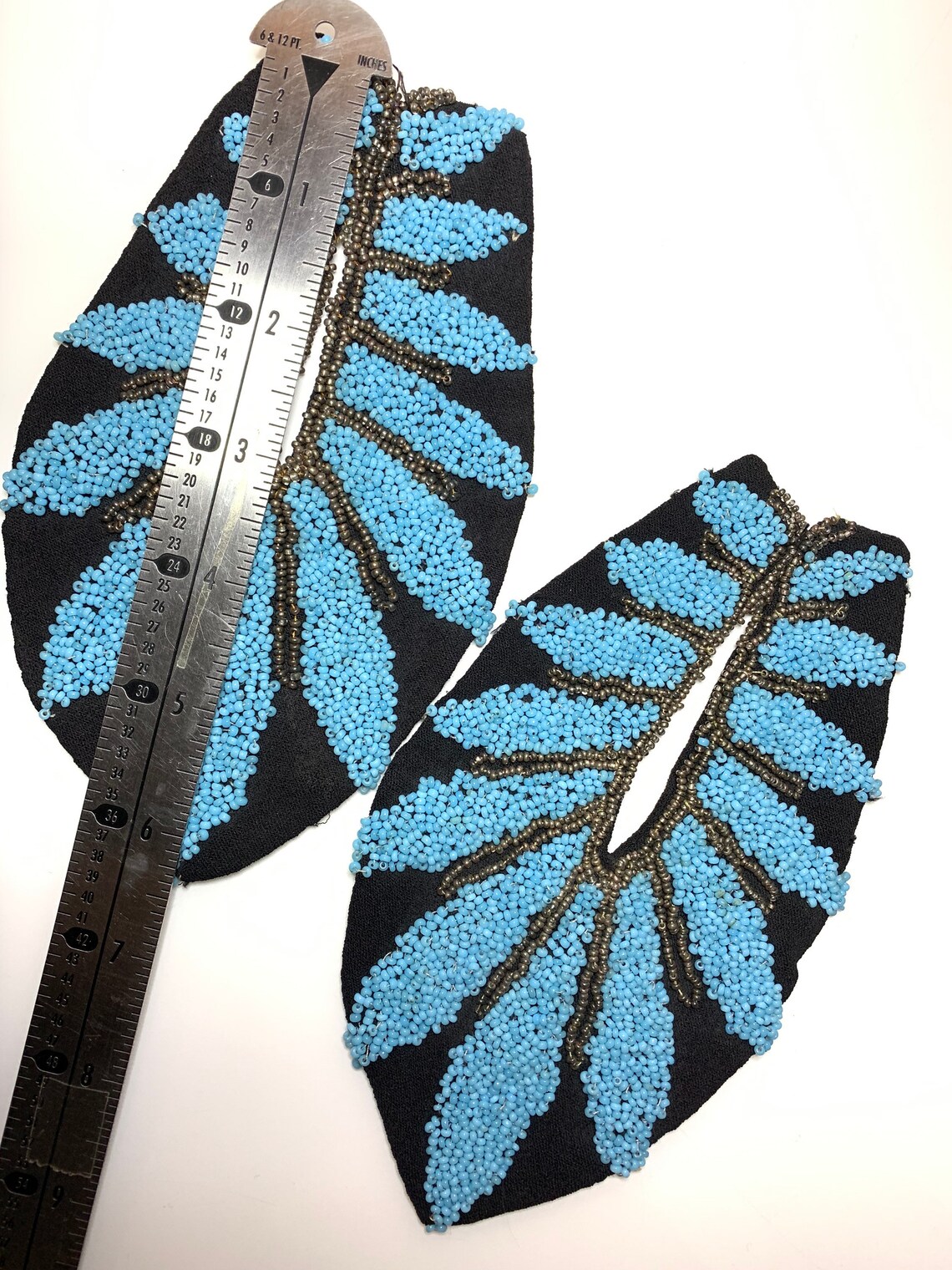 Epaulets Shoulder Pads Blue and Black Beaded Epaulets Etsy