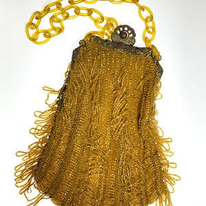Vintage Celluloid Beaded Flapper Purse - 1920’s