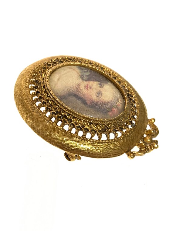 Vintage Florenza portrait brooch / pendant - image 9