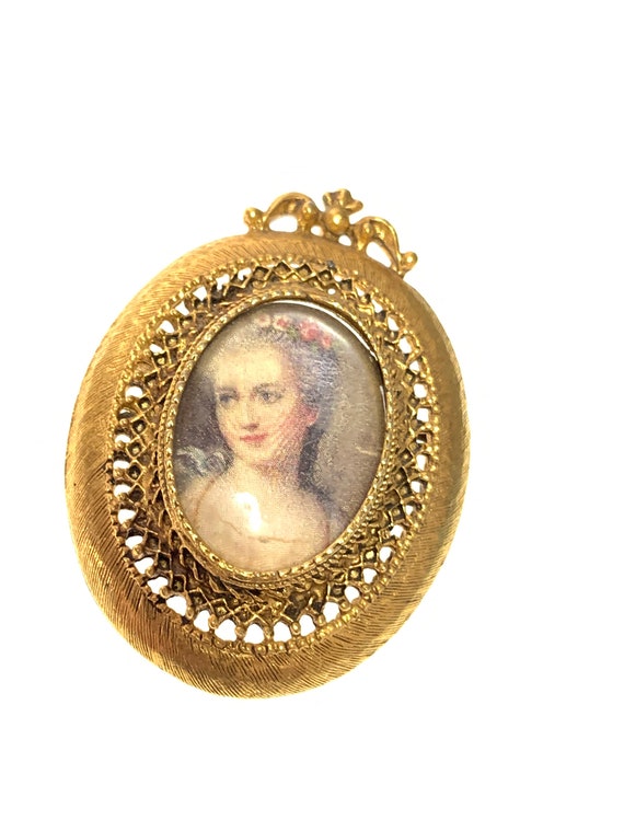 Vintage Florenza portrait brooch / pendant - image 2