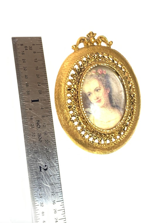 Vintage Florenza portrait brooch / pendant - image 3