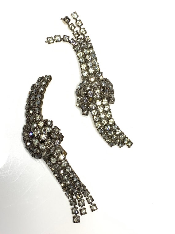 Vintage Silver Tone and Rhinestone Stamped MUSI Pave Shoe  display picture 1
