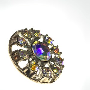Vintage aurora borealis rhinestone brooch - AB costume jewelry