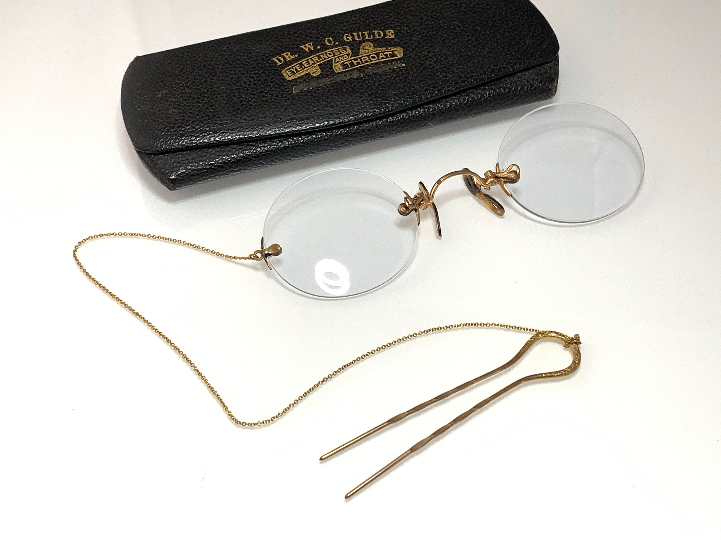 Antique Pince Nez Eyeglasses With Chain and Hair Pin in Etsy