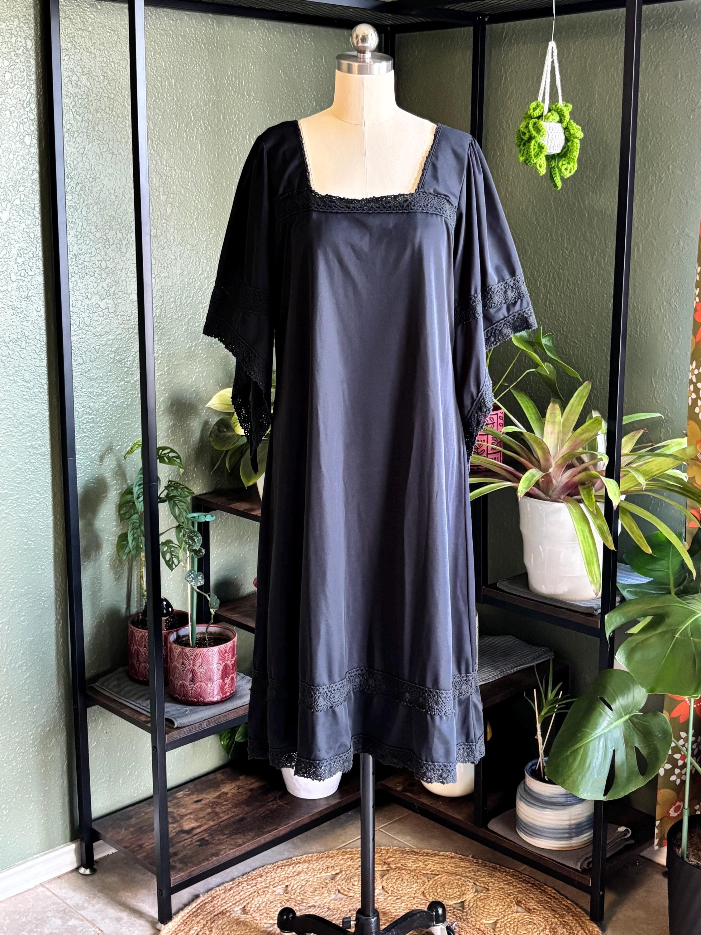 70's Vintage Black Dress - Etsy