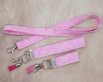 Pink Key Fob Wristlet, gravel pink key holder, Valentines Day Gift, gifts for women