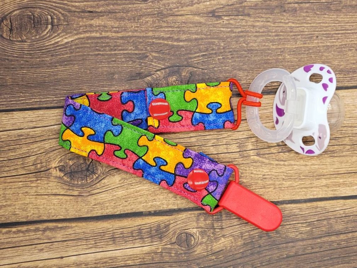 Autism Awareness Pacifier Clip Gender Neutral Baby Shower Etsy