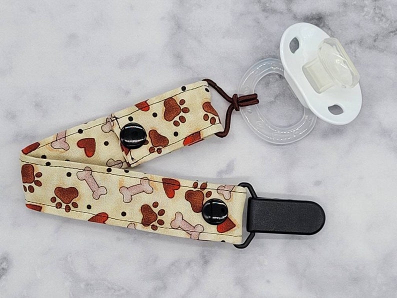 Gender Neutral Baby Shower Gift Paw Print Baby Gift Binky Leash New Baby Gift Dog Pacifier Clip Toy Strap Dummy Chain Soother Holder