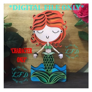Freestanding Mermaid with Short Hair- CHARACTER ONLY -