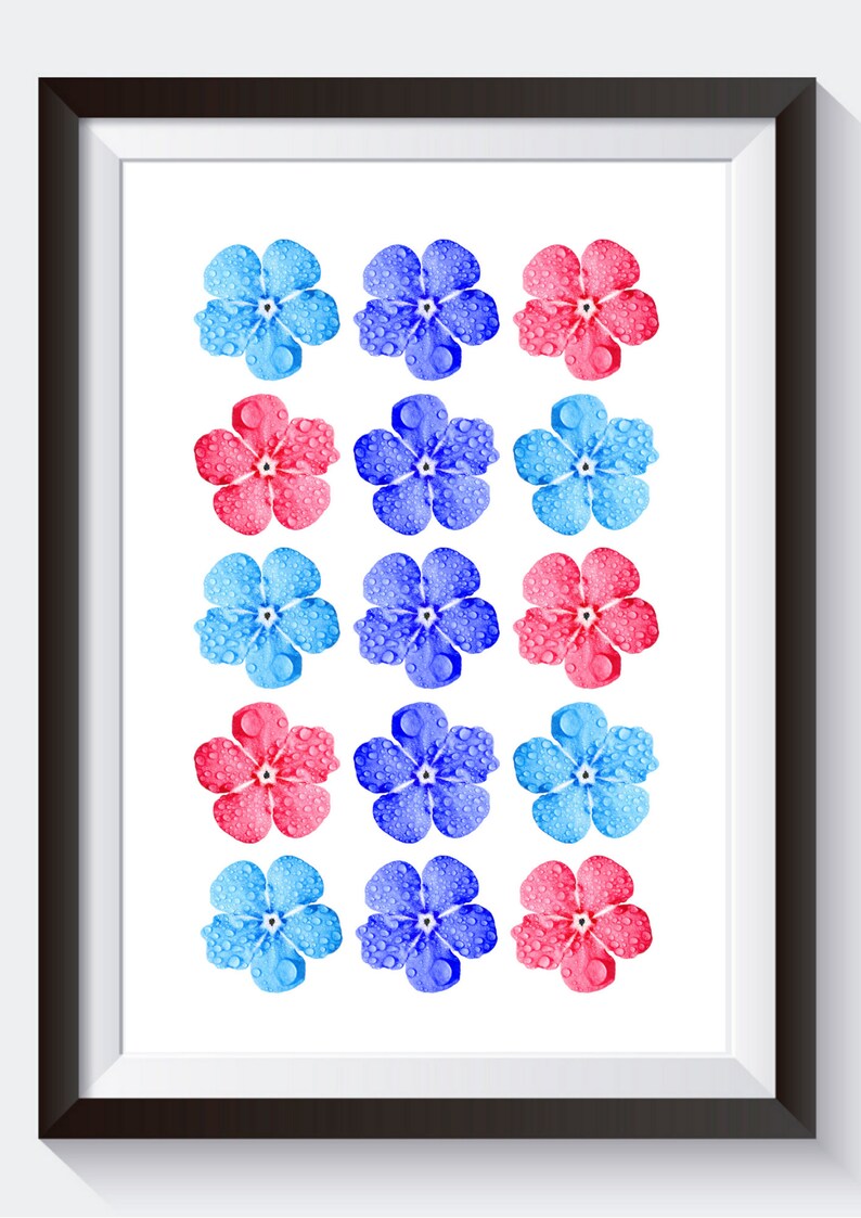 Flower print flowers printables printable wall art  Etsy