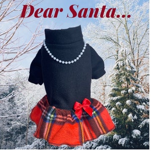 HOLIDAY PARTY GIRL Dress for Small Dogs*Christmas Dress for Girl Dog*Yorkie Christmas Dress*Chinese Crested Holiday Dress*XXsmall Dog Dress