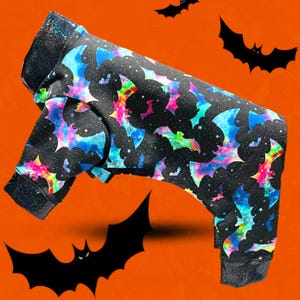 KALEIDOSCOPE BAT JAMMIES for Small Dogs, Halloween Pet Onesie