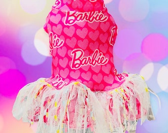 MALIBU GIRL Pet Dress, Handmade Confetti Fringe Outfit for Small Pets, Small Dog Clothing