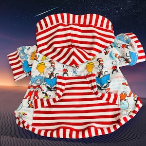 CAT IN A HAT Hoodie For Small Dogs*Small Pet Jacket*Handmade Hoodie for Small Dogs*Cotton Spandex Dog Hoodie*Dog Clothing*Handmade Dog Coat