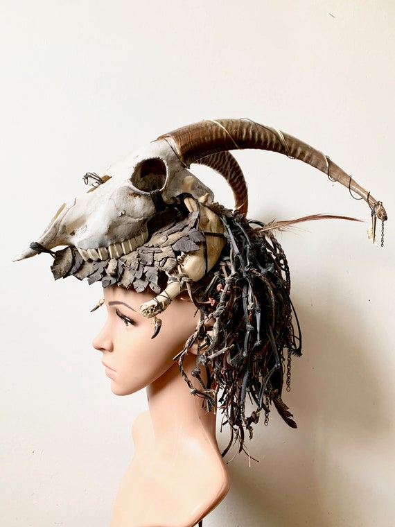 Ziege Schadel Kopfschmuck Etsy