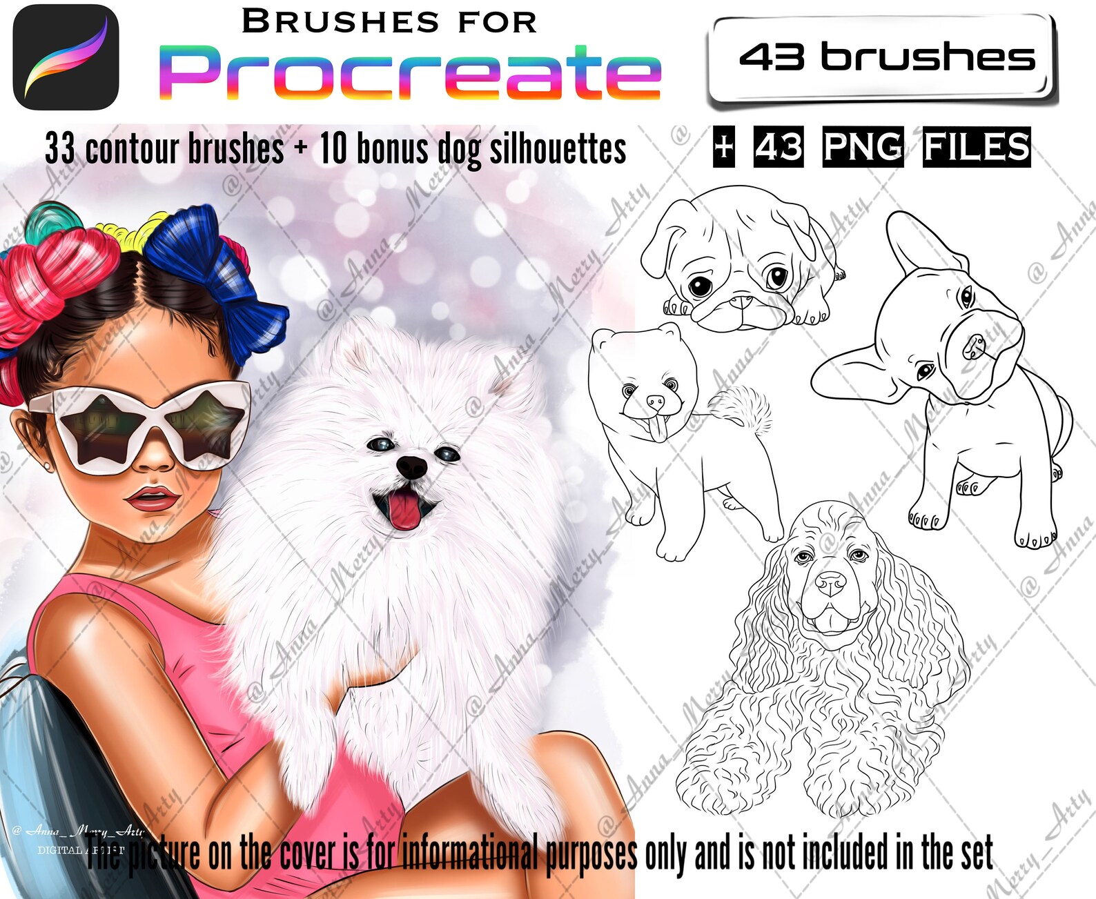 Procreate dogs brushes Dog lover brush set Procreate stamp Etsy