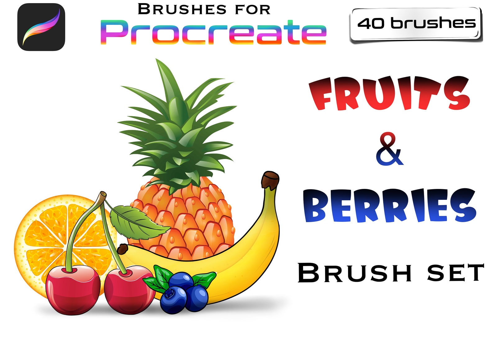 Procreate brushes fruits Procreate brushes berries Procreate Etsy
