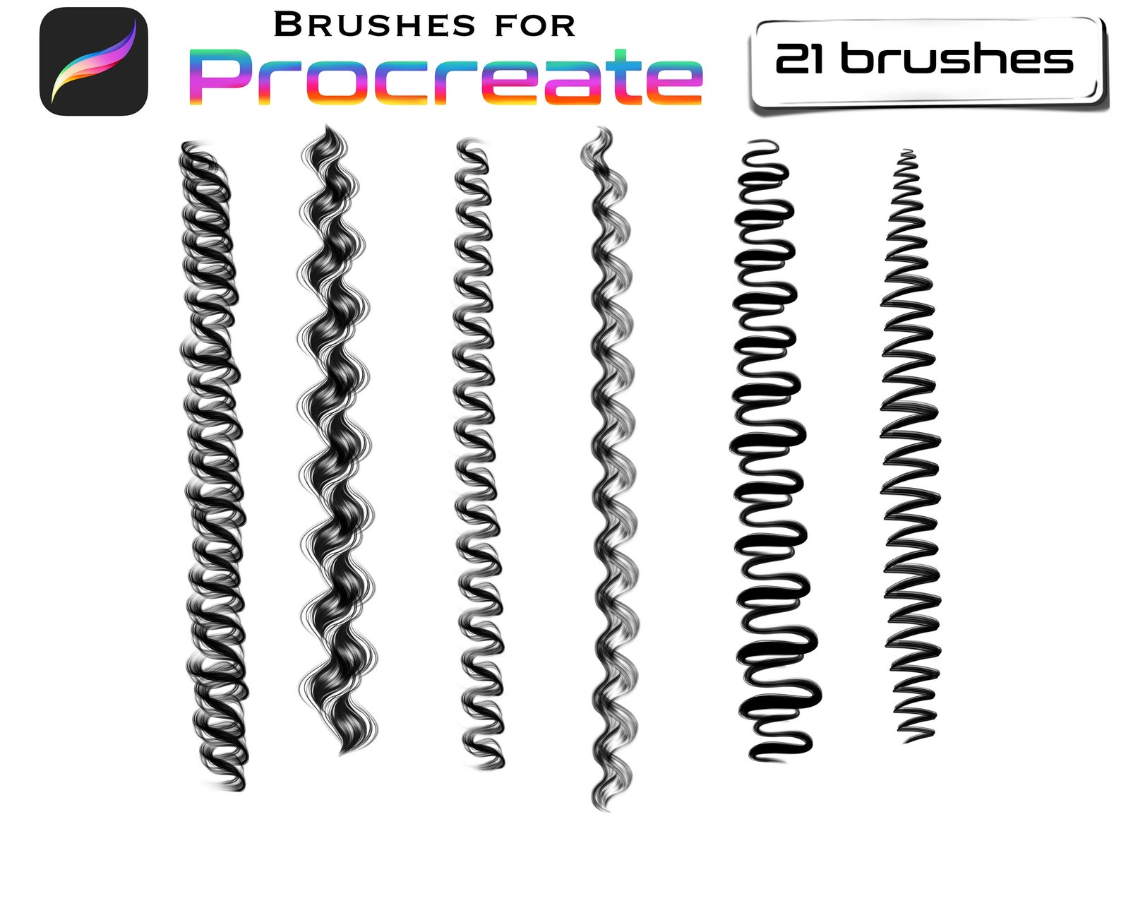 Curly hair Procreate brushes Dreadlocks Procreate brushes Etsy