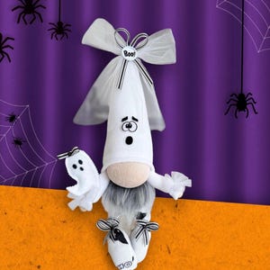 Halloween Ghost Gnome - Kitchen/Farmhouse Gnome - Tiered Tray Gnome - Ghost Gnome - Halloween Gnome