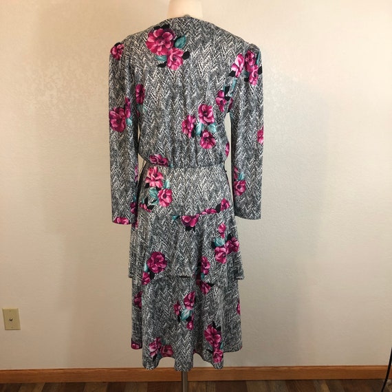 1980s does 1940s Abstract Flower Print Dress - image 7